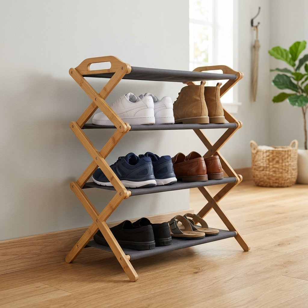 Portable Foldable Shoe Rack – Lightweight Design